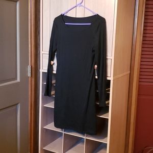 Plain black long sleeve dress
